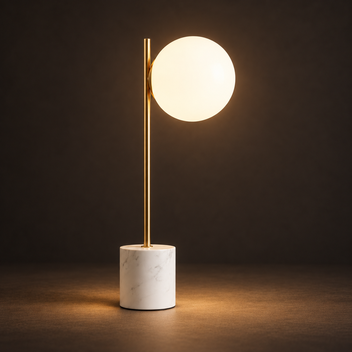 Luna Marble Table Lamp in charcoal gallery style