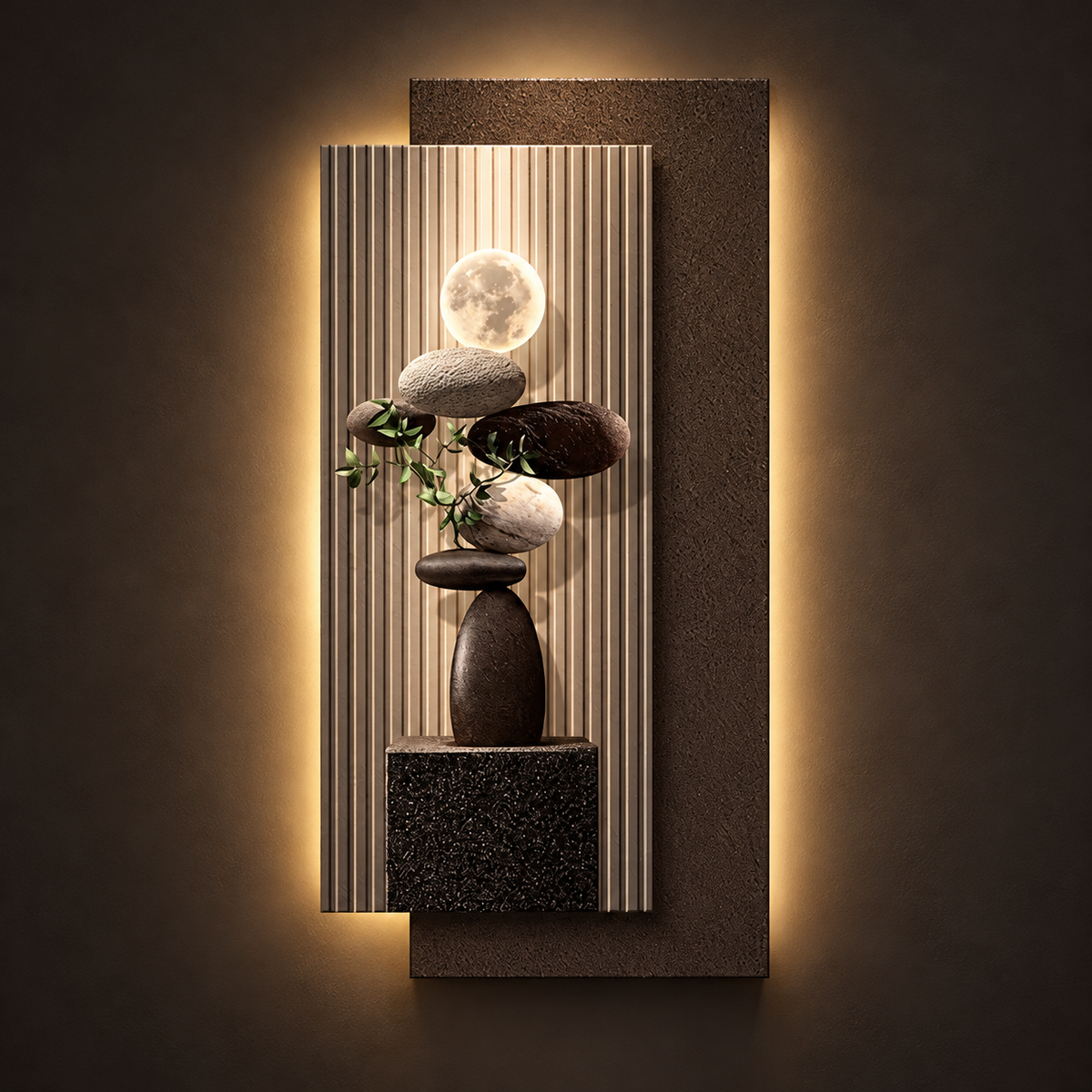 Mangetsu - Wall Lamp in charcoal gallery style
