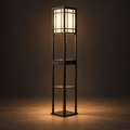 Beam & Shelf - Lucerna illuminated against a warm charcoal gallery background