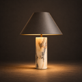 Galea - Table Lamp illuminated against a warm charcoal gallery background