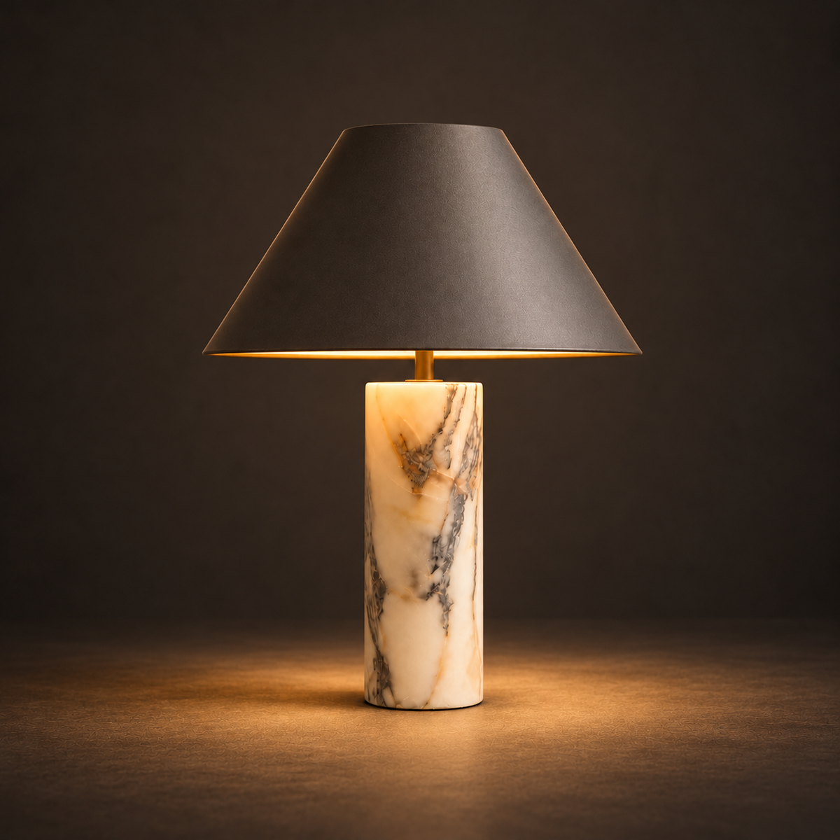 Galea - Table Lamp illuminated against a warm charcoal gallery background