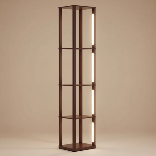 Shelf Lamp Single Light Panel Beige Background